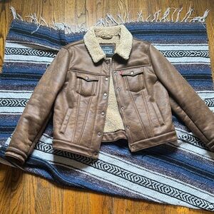 Classic Brown Teddy Jacket with Cream Sherpa Lining